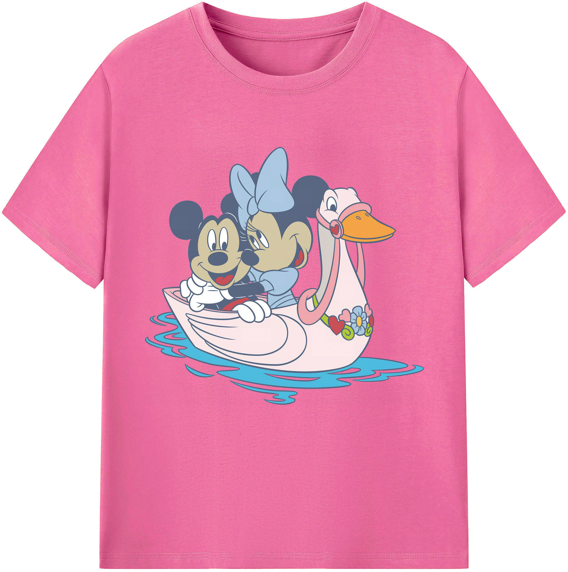 （画像用） ミッキーマウス Mickey Mouse レディースカジュアルプリントTシャツ（綿100％）